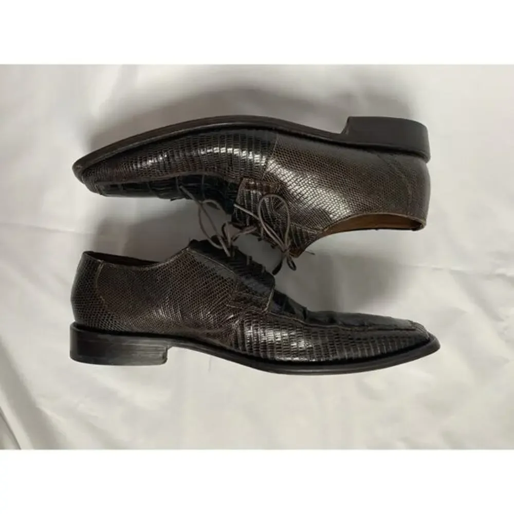 David Eden Alligator Leather Hand‎ Made Brown Oxford Dress Shoe Men’s Size 12
